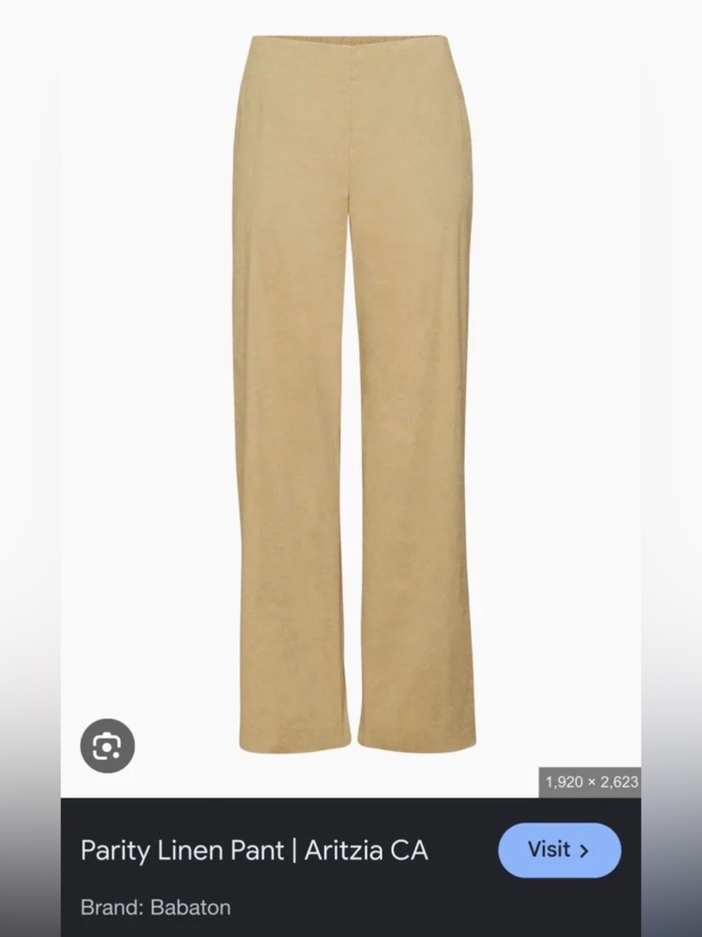 Aritzia Parity Linen Wide-Leg Pants — Tan